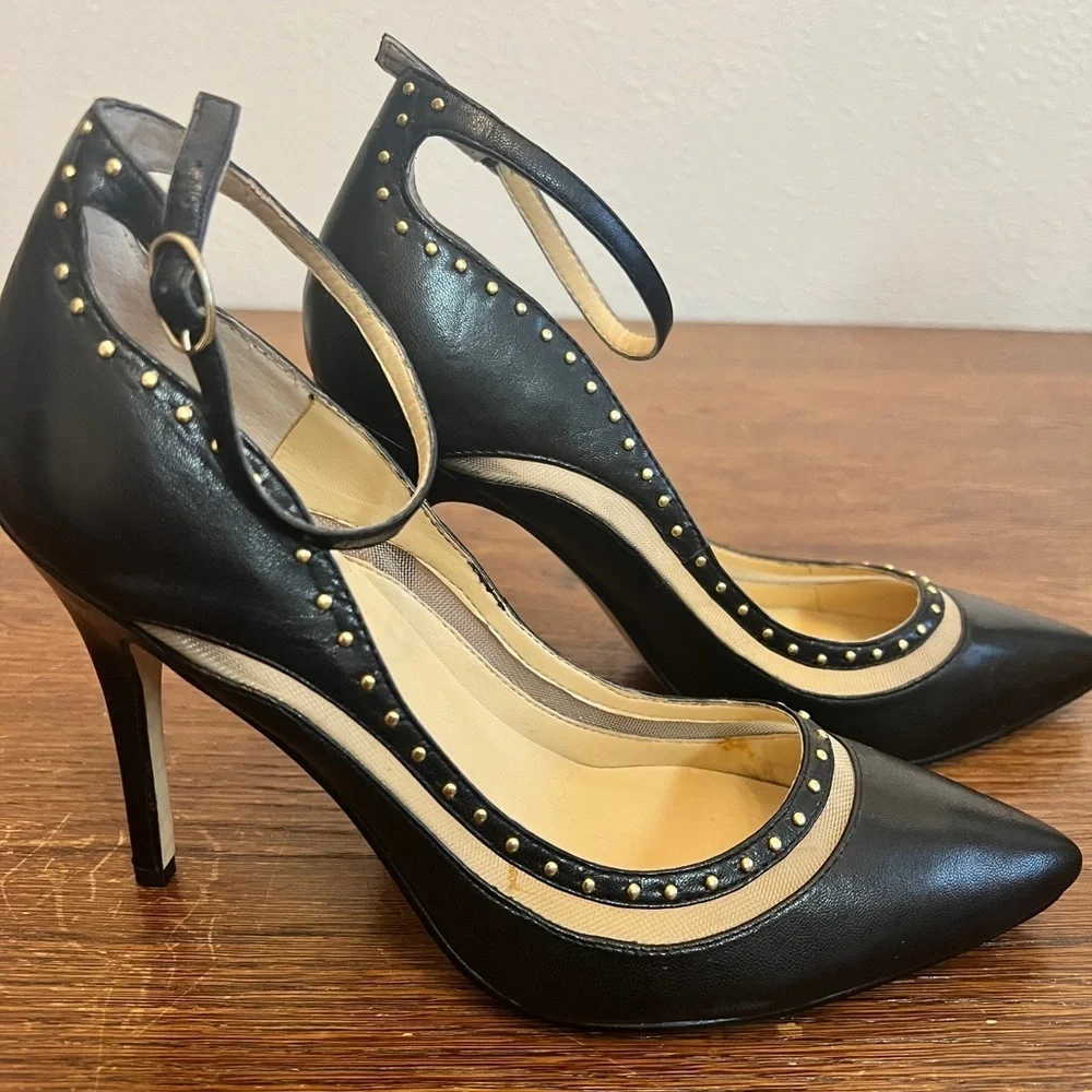 LVKIMI Black Studded High Heels Size 7.5